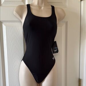 NWT - Speedo Women's Black One-Piece Swimsuit (sz 6)